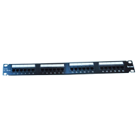 Patch Panel - Cat 6 - 24 Ports - FTP - Shielded - 19inch- 1U - Black - DN Type - IDC:Dual